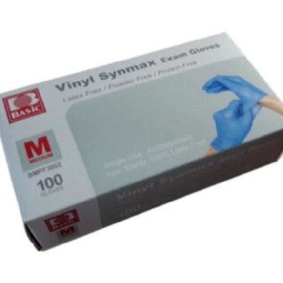 Basic Vinyl Synmax Exam Gloves 300 gloves MEDIUM BMPF3002 latex free - Picture 3 of 5